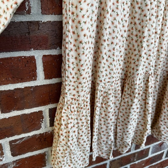 American Eagle Floral Print Long Sleeve Mini Dress Bohemian Cute size small fall - Picture 7 of 11